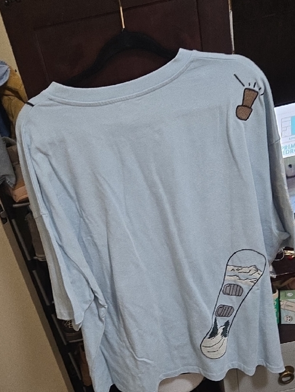 Free People Light Blue Ski Apres Graphic Tee shirt - Picture 7 of 10